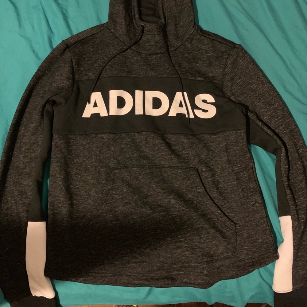 Dark grey adidas pullover hoodie